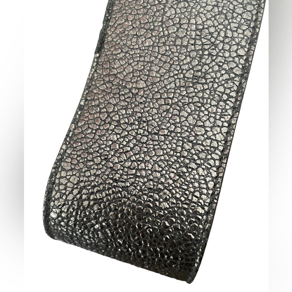 Yves Saint Laurent Metallic Wide Leather Belt - Picture 4 of 8
